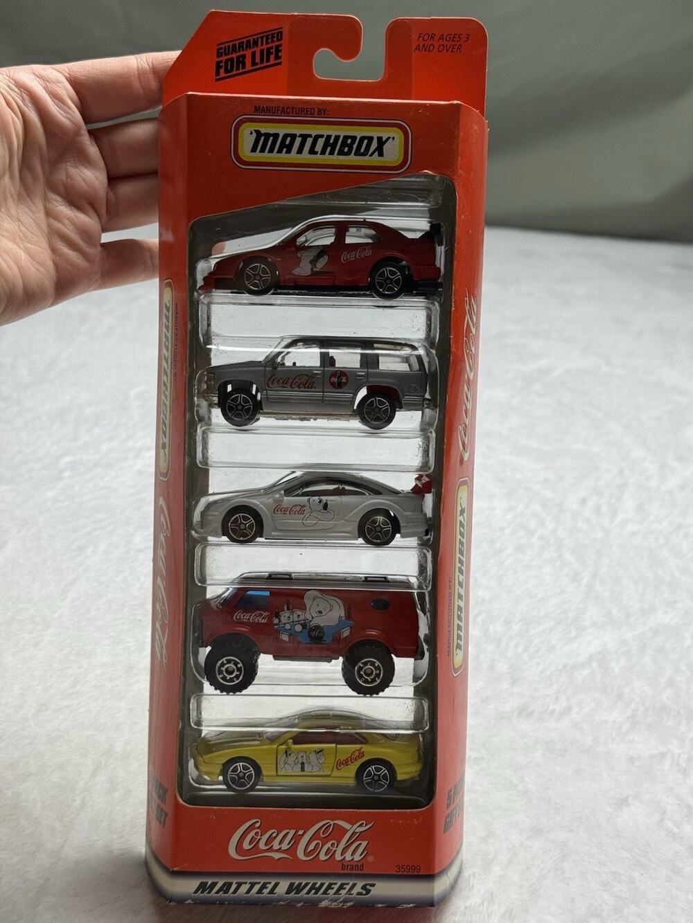 New 90s Vtg Matchbox Coca-Cola 5 Pack Set Mattel Polar Bear Car Van Red Coke